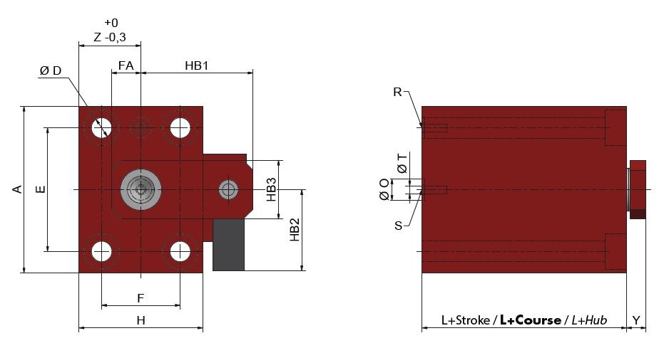 Siłownik Hydrauliczny VCE mocowanie M4 SZKIC