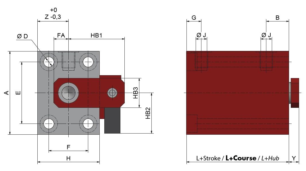 Siłownik Hydrauliczny VCE mocowanie M7 SZKIC