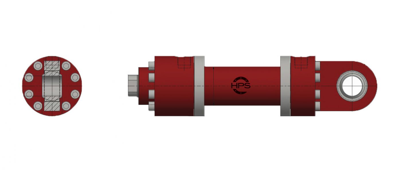 Siłownik Hydrauliczny H250CO mocowanie MP5 schemat